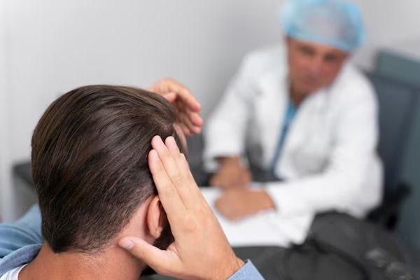 Uomo adulto che esegue un'estrazione dell'unità follicolare - miglior trapianto capelli Italia