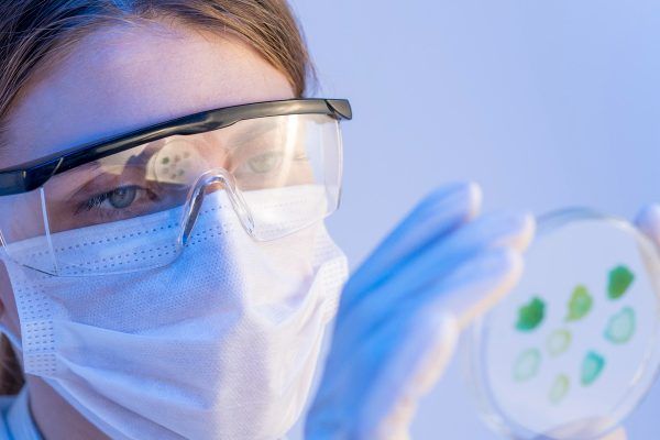scienziato che manipola un campione