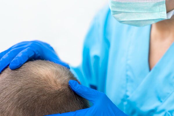 Dottore che esamina il suo paziente - Cos'è una protesi per capelli?
