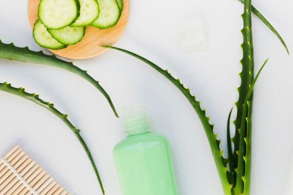 Aloe vera in diverse presentazioni e nello shampoo.