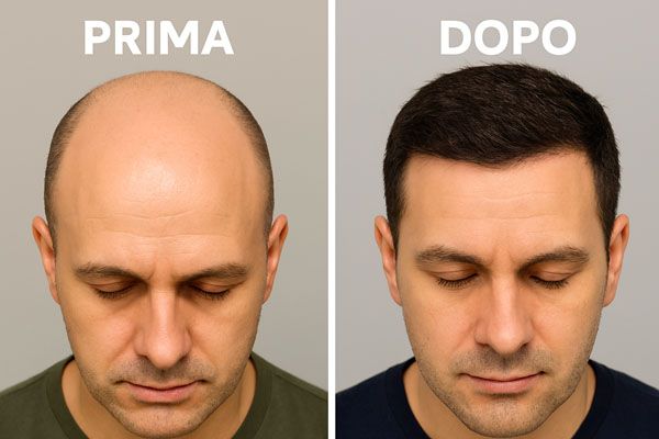 Risultati naturali prima e dopo trapianto capelli Italia