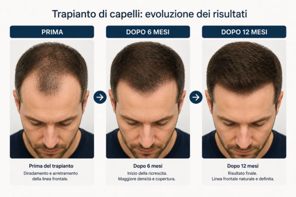 Evoluzione della crescita capillare nei mesi successivi a un trapianto senza rasatura