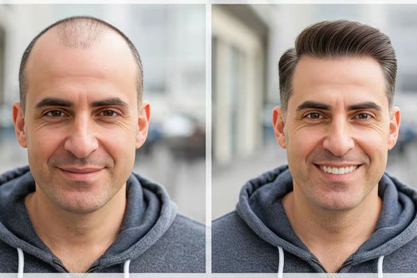 paziente con risultati naturali dopo trapianto capelli Milano