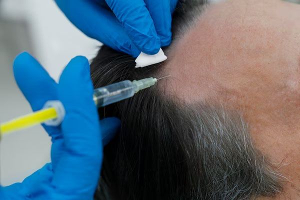 uomo adulto sottoposto a trattamento-per la caduta dei capelli